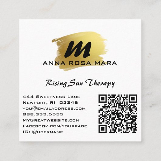 *~* Glitter AP66 Luxe TURQUOISE GOUDEN Agaat QR Vierkante Visitekaartje (Achterkant)