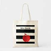 Glitter Apple gepersonaliseerd leraar Tote Bag (Voorkant)