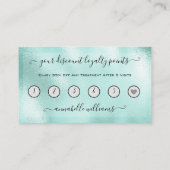 Glitter Aqua Eyelash Extension Loyalty Visitekaartje (Achterkant)