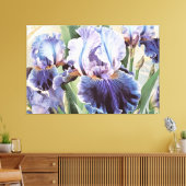 *~* Glitter Aqua IRIS Irissen  Bloemen TV2 Canvas Afdruk (Insitu (Woonkamer))