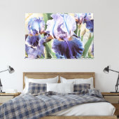 *~* Glitter Aqua IRIS Irissen  Bloemen TV2 Canvas Afdruk (Insitu (Slaapkamer))