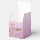 Glitter Aquarius & Roos Gold Glitter Verjaardag Bedankdoosjes (Geopend)
