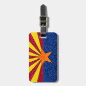 Glitter Arizona vlag aanpasbaar bagagelabel (Voorkant verticaal)