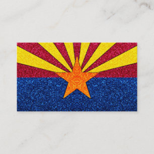 Glitter Arizona vlag aanpasbare visitekaartjes