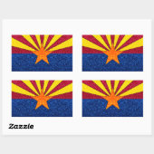 Glitter Arizona vlag rechthoek stickers (Vel)