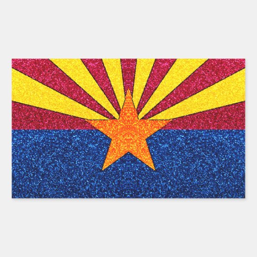 Glitter Arizona vlag rechthoek stickers (Voorkant)