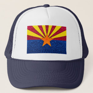 Glitter Arizona vlag trucker hoed Pet
