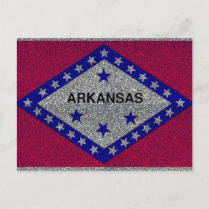 Glitter Arkansas vlag briefkaart