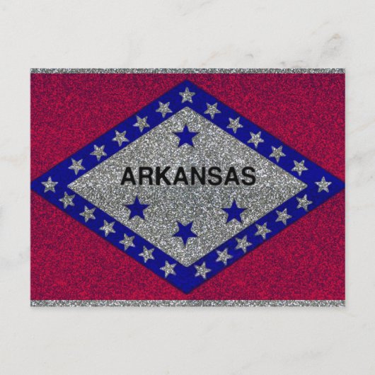 Glitter Arkansas vlag briefkaart (Voorkant)