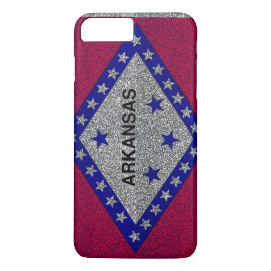 Glitter Arkansas vlag iPhone 7 hoesje (Achterkant)
