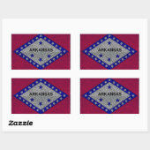 Glitter Arkansas vlag rechthoek stickers (Vel)