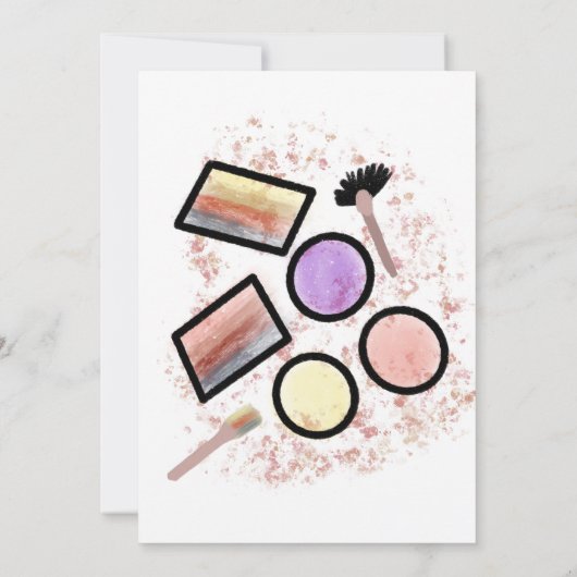 Glitter Art Birthday Party Brush Palette Kaart (Achterkant)