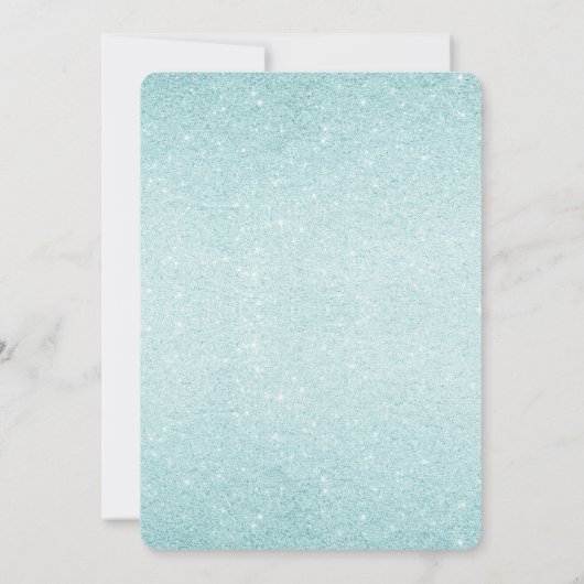 Glitter Art Deco Surprise Party Birthday Invite Kaart (Achterkant)