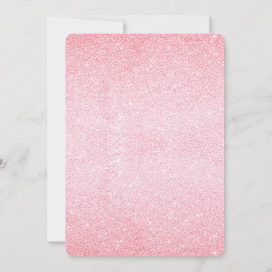 Glitter Art Deco Surprise Party Birthday Invite Kaart (Achterkant)