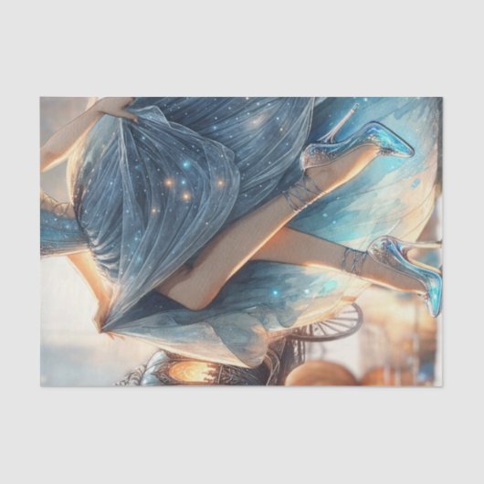 Glitter Assepoester Gown & Glass Slipper Decoupage Tissuepapier (Voorkant)