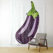 Glitter Aubergine Wandkleed (In situ)