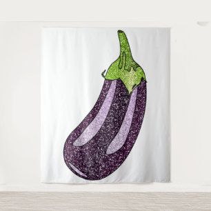 Glitter Aubergine Wandkleed