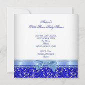 Glitter Baby shower Boy Blue Little Prince Ethnic Kaart (Achterkant)