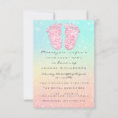 Glitter Baby shower Feet Pink Ombre Spark Kaart (Voorkant)
