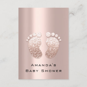Glitter Baby shower Feet Roos Blush Girl Boy Kaart