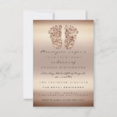 Glitter Baby shower Feet Roos Gold Skin Kaart (Voorkant)