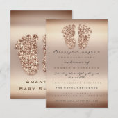 Glitter Baby shower Feet Roos Gold Skin Kaart (Voorkant / Achterkant)