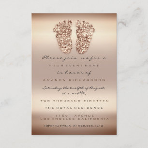 Glitter Baby shower Feet Roos Gold Skin Kaart