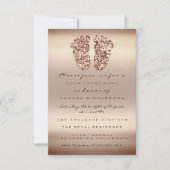 Glitter Baby shower Feet Roos Gold Skinny Kaart (Voorkant)