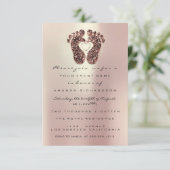 Glitter Baby shower Feet Roos Huid Moderne Kaart (Staand voorkant)