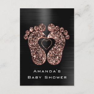 Glitter Baby shower Feet Roos Skin Black Kaart