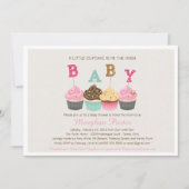 Glitter Baby shower Invitation - Cupcakes, Glitz Kaart (Voorkant)