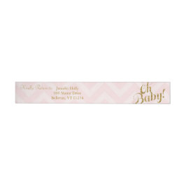 Glitter Baby shower Return Address Labels roze