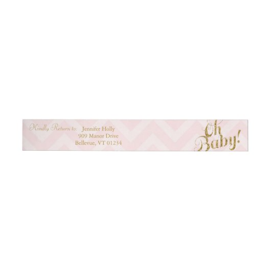 Glitter Baby shower Return Address Labels roze (Individueel)