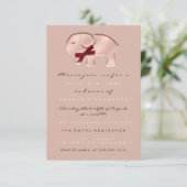 Glitter Baby shower Roos Moderne olifant Rood Kaart (Staand voorkant)