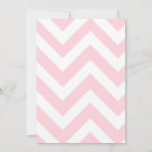 Glitter Baby shower Uitnodiging met Roze Chevron (Achterkant)