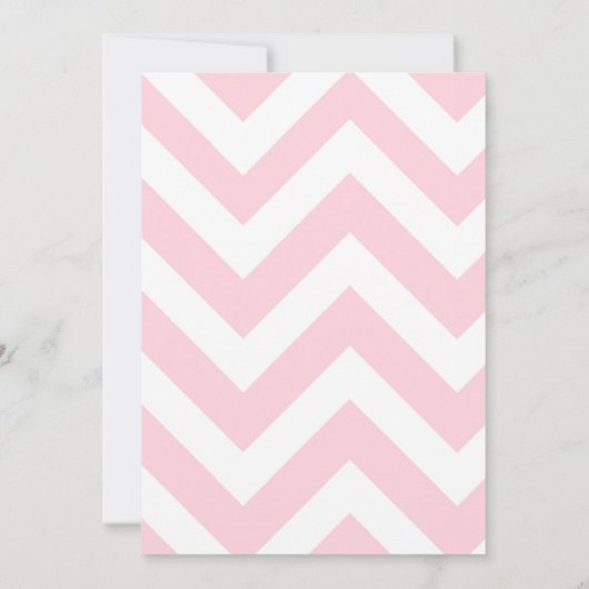 Glitter Baby shower Uitnodiging met Roze Chevron (Achterkant)
