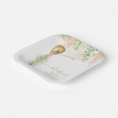 Glitter Baby shower voor goudballon Eucalyptus Papieren Bordje (Gebogen)