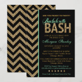 Glitter Bachelorette Bash Invitation MINT Kaart (Voorkant / Achterkant)
