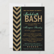 Glitter Bachelorette Bash Invitation MINT