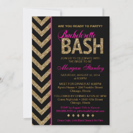 Glitter Bachelorette Bash Uitnodiging Roze