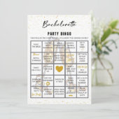 Glitter Bachelorette Bingo Party Game Challenge Kaart (Staand voorkant)
