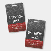 Glitter Back To School Kleuren Badkamer Hal Pass Badge (Voor- en achterkant)