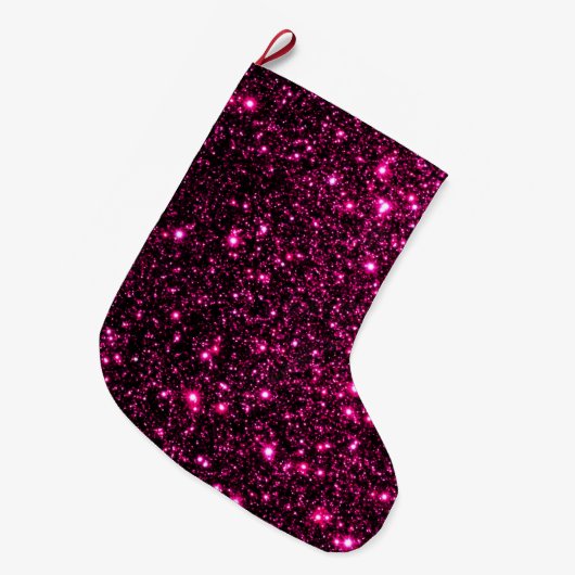 Glitter Background - Hot Pink Grote Kerstsok (Voorkant (Hangend))