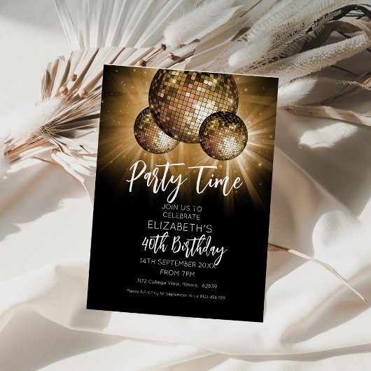 Glitter Bal Feest Tijd Kaart