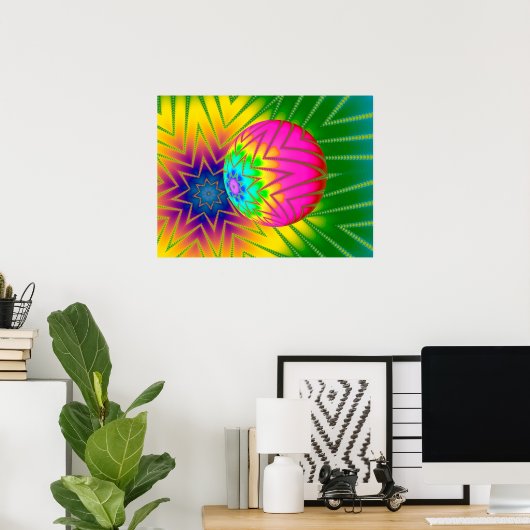 Glitter Ball Fractal Poster (Thuiskantoor)