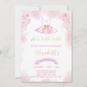 Glitter Ballerina Verjaardag Uitnodiging (Voorkant)