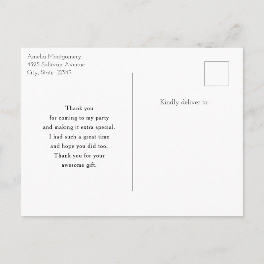 Glitter Ballon Bunch Roze en Zilver Bedankt Briefkaart (Achterkant)