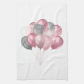 Glitter Ballon Bunch Roze en Zilver Theedoek (Verticaal)