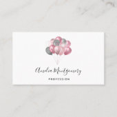 Glitter Ballon Bunch Roze en Zilver Visitekaartje (Voorkant)