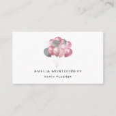 Glitter Ballon Bunch Roze en Zilver Visitekaartje (Voorkant)